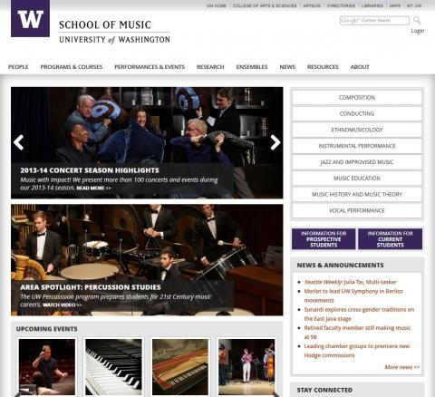 UW School of Music Website