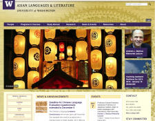 Screenshot of new Asian Languages & Literature website