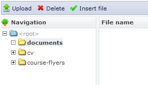 IMCE file options
