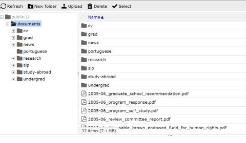 Screenshot for selecting files