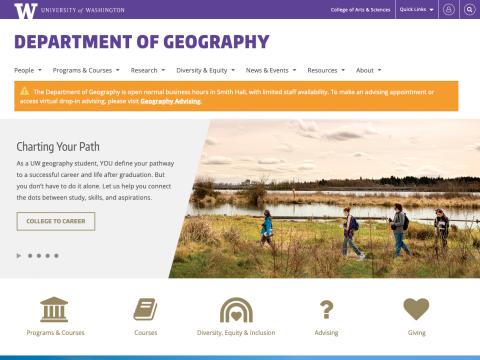 UW Department of Geography website