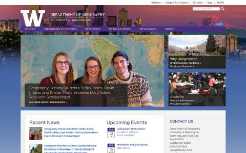 UW Department of Geography website