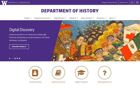 UW Department of History screenshot