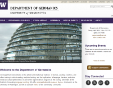 Screenshot of new Germanics website