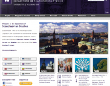 Screenshot of new Scandinavian Studies website